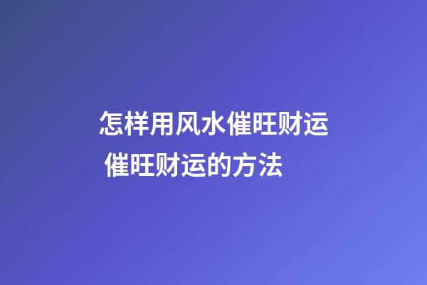怎样用风水催旺财运 催旺财运的方法